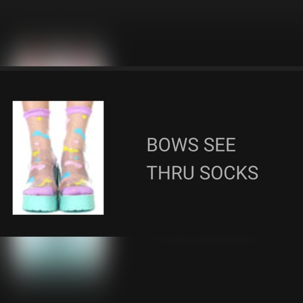 Bows See Thru socks - never used
